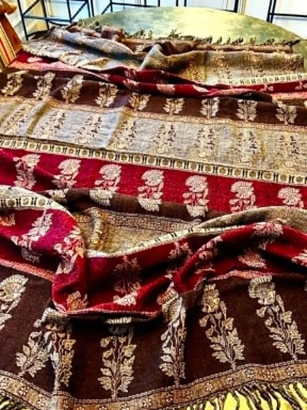 ALEXANDRA'S ACCENTS Vintage Pashmina Floral Tapestry Full Shawl Wrap Throw 78x40